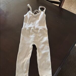 Free people cream colored Ribbed Baby Jumpsuit